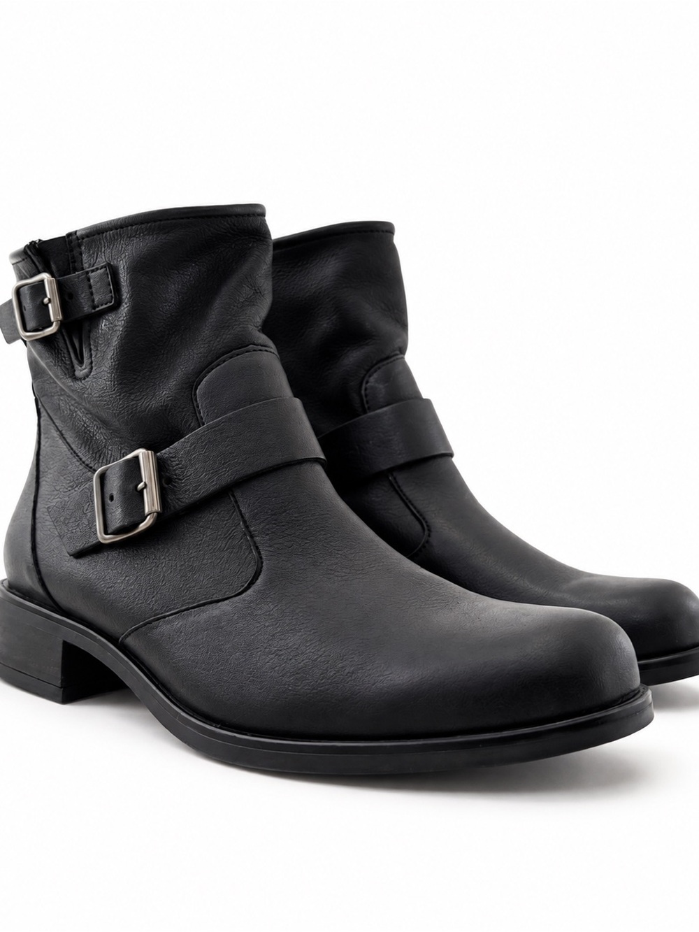 Paul Green Wyatt Black Leather Moto Designer Boots 8.5 US Women’s